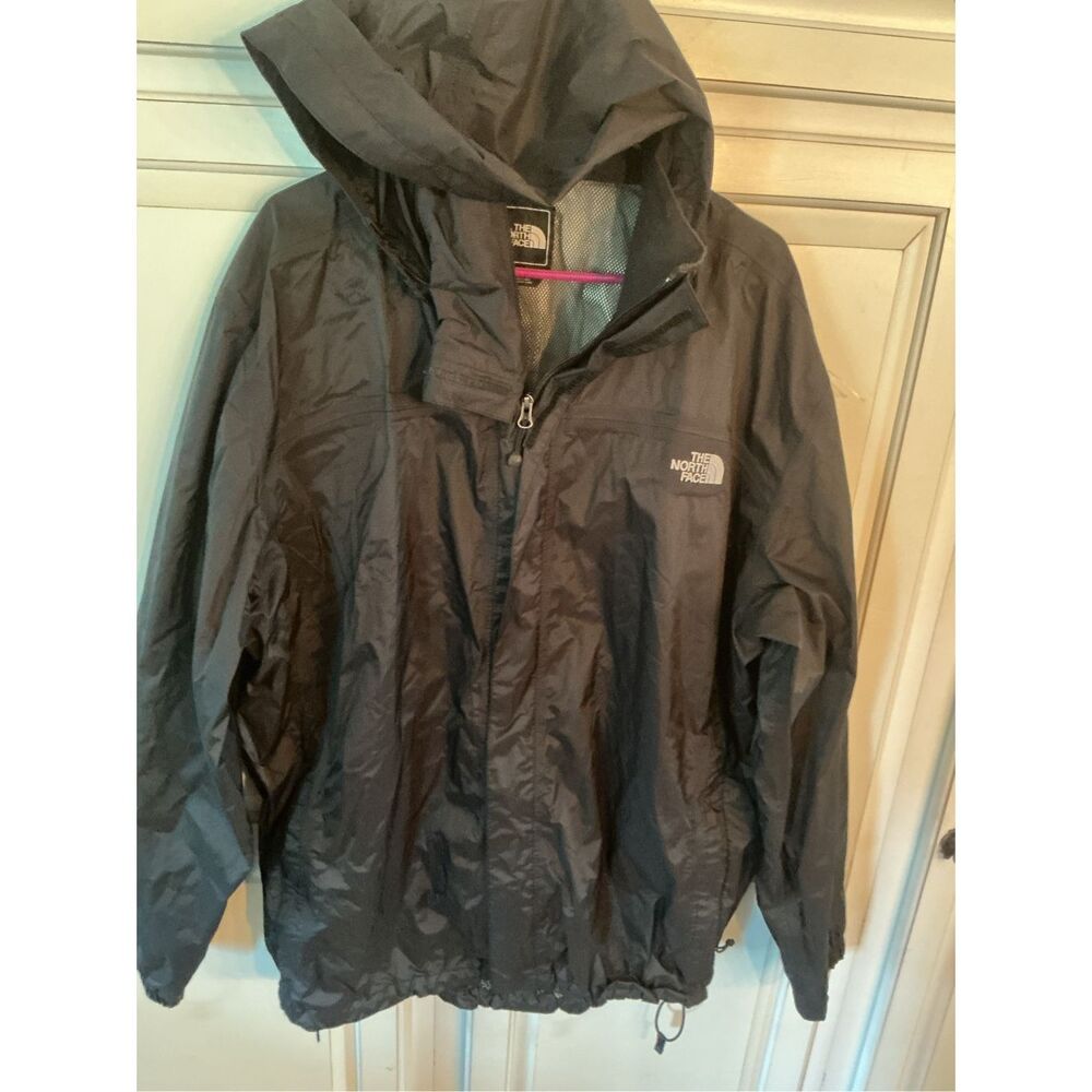 The North Face Hyvent Black Full Zip Rain Jacket Sz 2XL Hooded